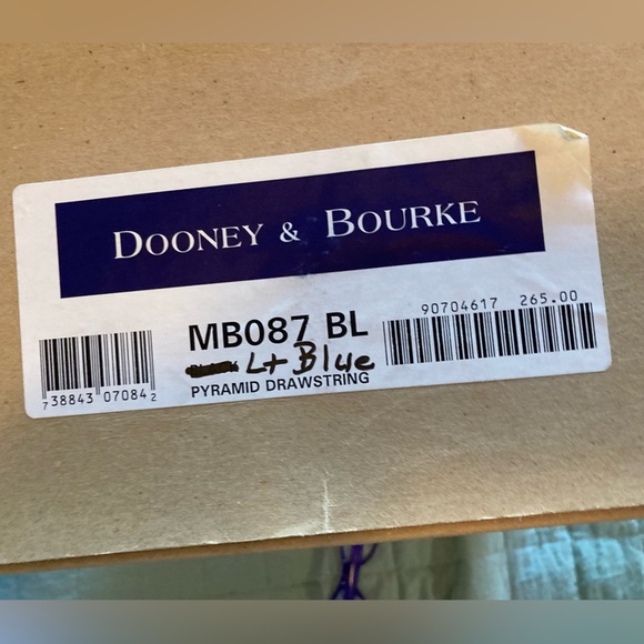 VTG 1995 DB Dooney & Bourke Light Blue Drawstring Bucket Bag Purse Collectible - Picture 3 of 4